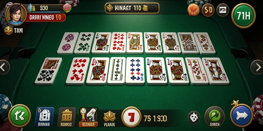 Tampilan gameplay seru dalam permainan Domino 71H.