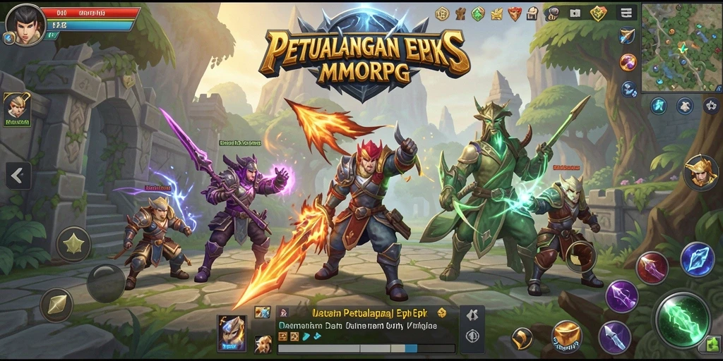 Screenshot gameplay MMORPG 8768 menampilkan karakter dalam pertarungan epik.