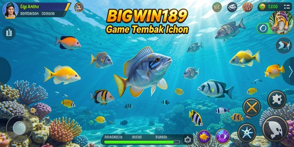 Tampilan gameplay seru dalam BIGWIN189 saat menembak ikan.