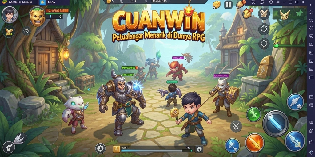 Gameplay seru CUANWIN dengan grafis RPG yang menawan.