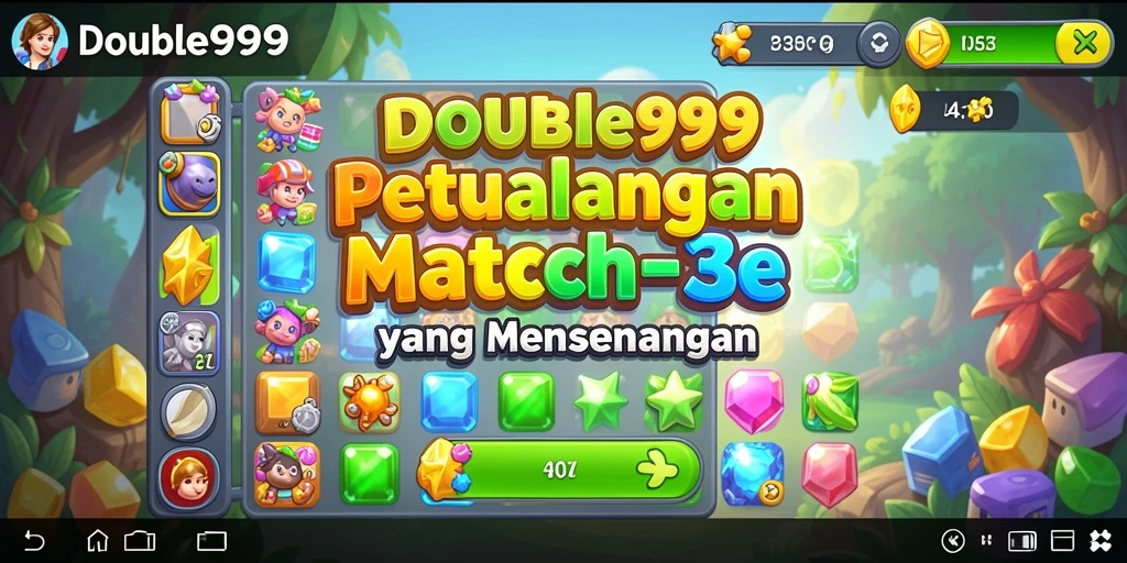 Gameplay seru dan penuh warna dari game Match-3 DOUBLE999.