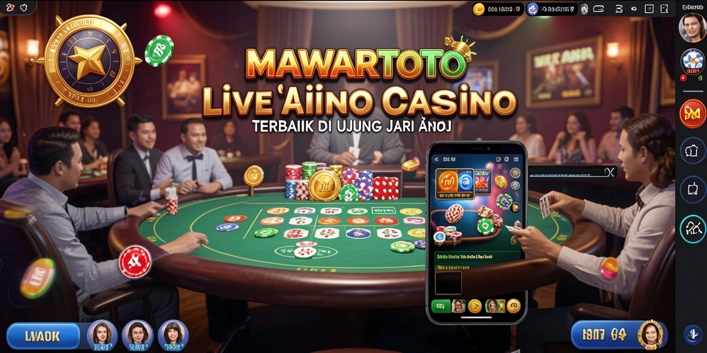 Screenshot gameplay MAWARTOTO yang menampilkan dealer langsung dan interaksi pengguna.