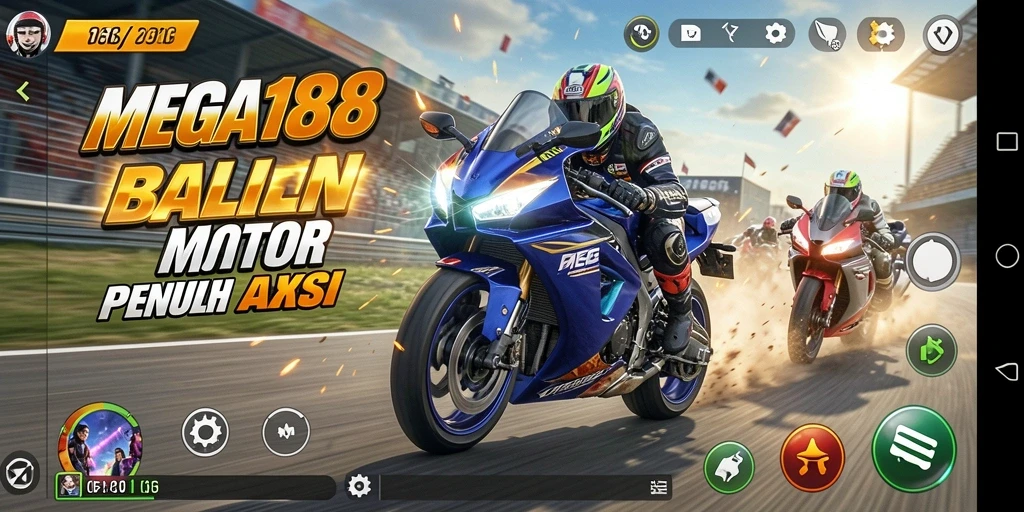 Tampilan enak dari gameplay seru balap motor.