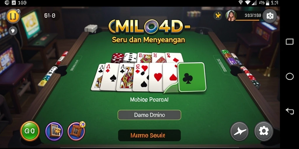 Screenshot utama MILO4D menunjukkan gameplay Domino yang seru.