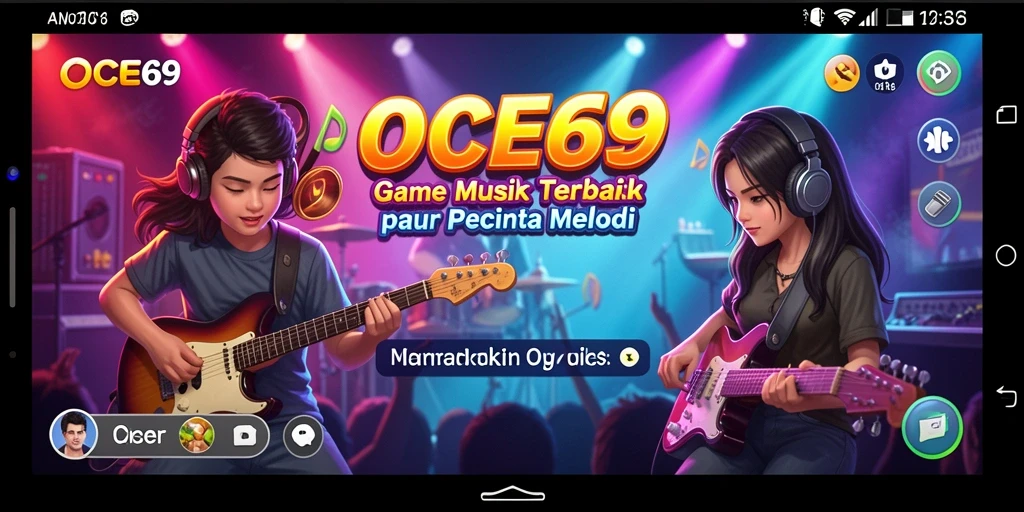 Screenshot utama OCE69 menampilkan gameplay seru di dunia musik.