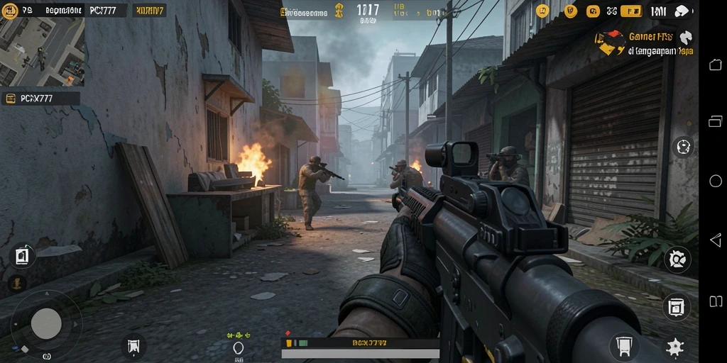Gameplay menegangkan di PCX777 dengan aksi FPS yang intens.