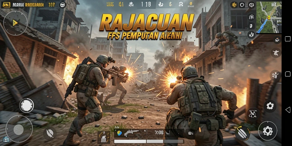 Tangkapan layar menampilkan aksi pertempuran FPS yang mendebarkan.
