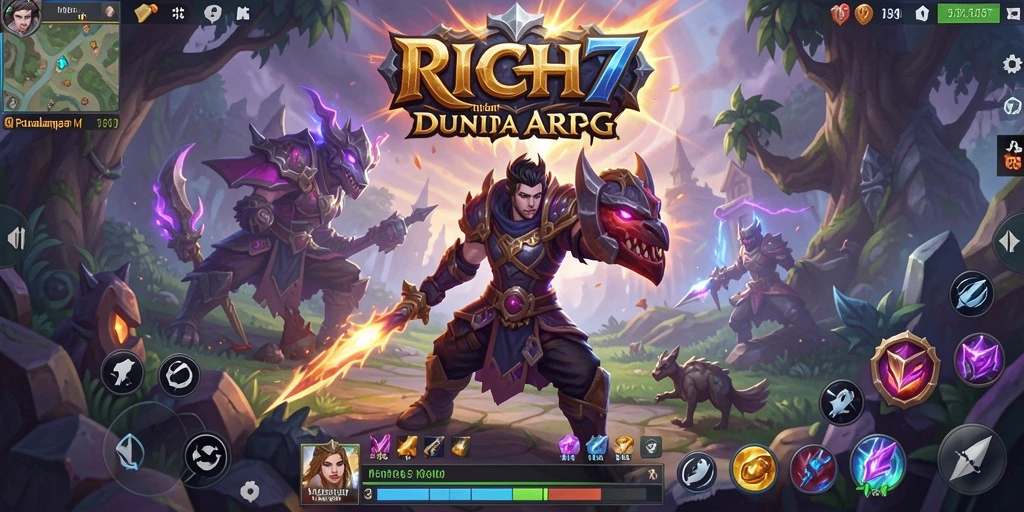 Tampilan gameplay RICH7 yang menakjubkan dalam aksi ARPG.