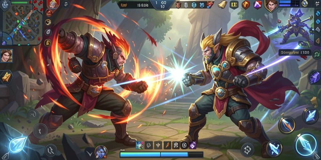 Tampilan Gameplay Intens di V07 MOBA.